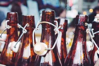 Close-up of bottles