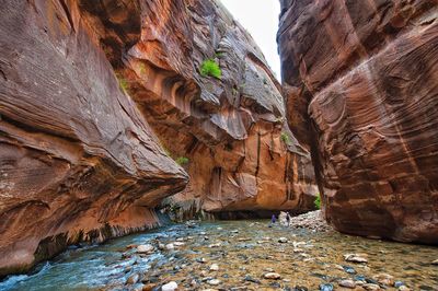 Low angle view of rock formation