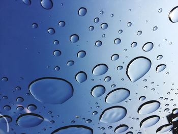 Full frame shot of wet window