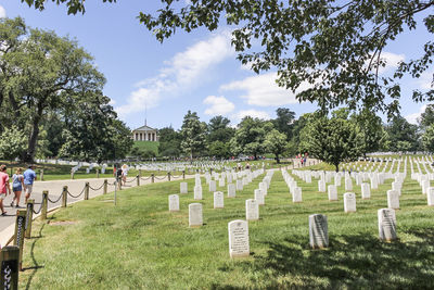 View of cemetery against sky