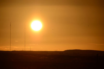 Scenic view of landscape against sky during sunset