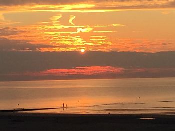 Scenic view of sea at sunset