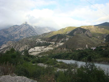 Scenic view of mountains against sky