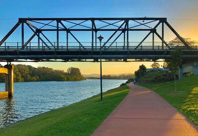 Bridge over river against sky