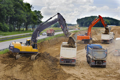 Construction site of new built autobahn in germany