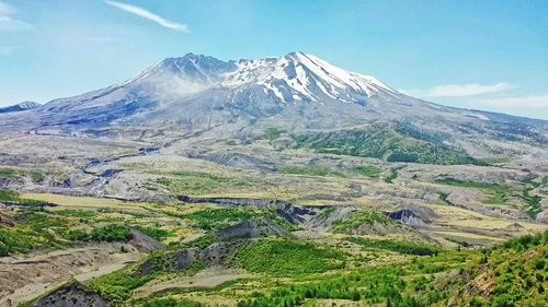 Idyllic shot of mount st helens landscape against sky