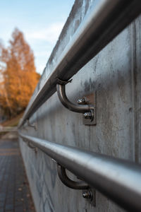 Close-up of metallic railing