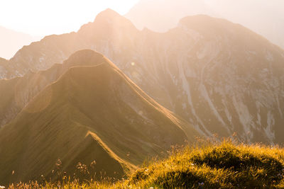 Scenic view of mountains against sky