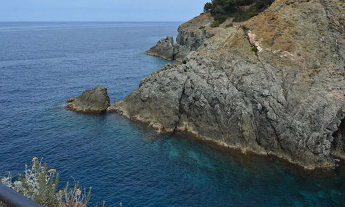 Landscape of ligurian sea in bonassola, la spezia, liguria, italy.
