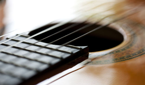 High angle view of guitar