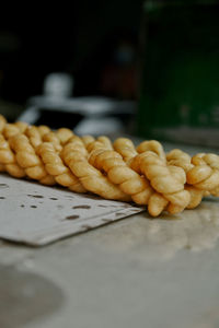 Close-up of food on table