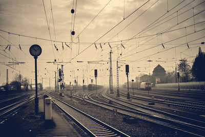 Railroad tracks against sky