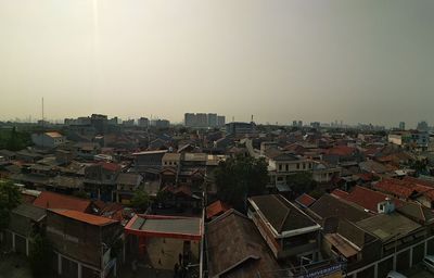 High angle view of townscape against sky