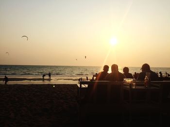 People enjoying at beach