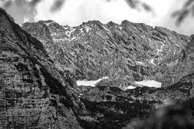 Low angle view of mountains against sky