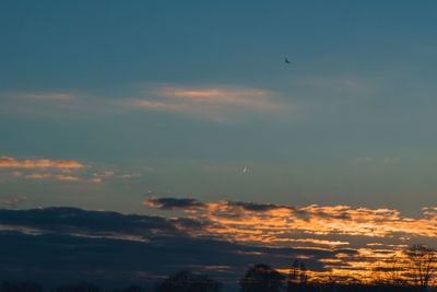 Low angle view of orange sky