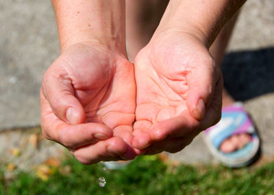 Close-up of hands