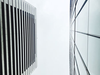 Low angle view of buildings against clear sky