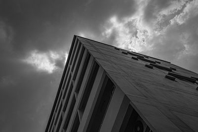 Low angle view of modern building against sky