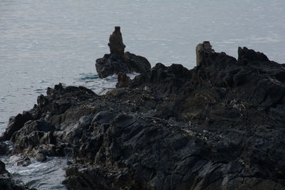 Rock formation on beach