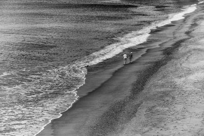 People on beach by sea