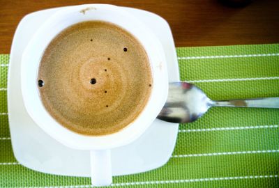 Directly above shot of coffee cup