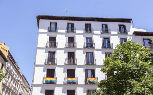 Low angle view of building against clear sky