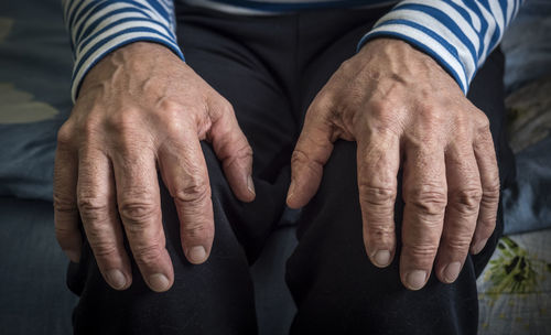Elderly men hands