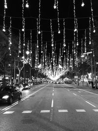 Cars on road at night