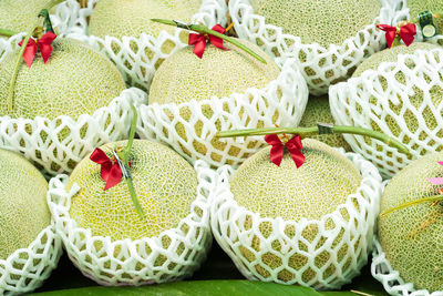 Close-up of fruits on display at market stall