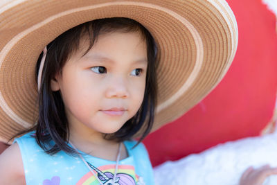 Close-up portrait of cute girl