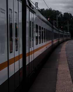 Train at railroad station platform