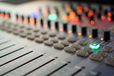 Close-up of sound mixer