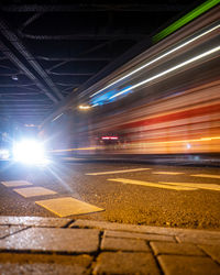 Traffic on road at night