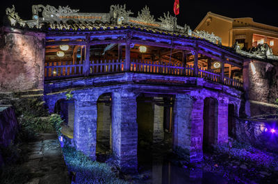 View of illuminated building at night
