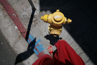 High angle view of water hydrant