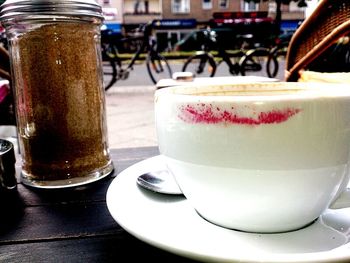 Close-up of drink on table