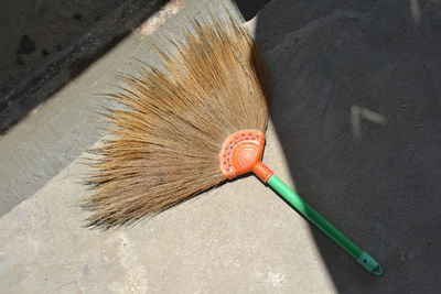 High angle view of paintbrushes in container