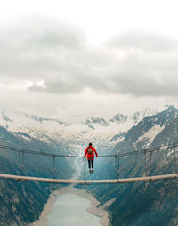 Amazing view from a bridge close to the olperer hütte in tirol, austria 