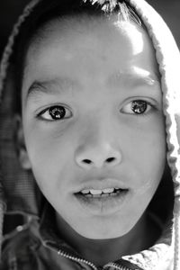 Close-up portrait of boy outdoors