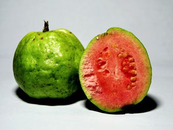 Close-up of apple against white background