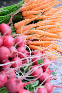 Bunches of vegetables