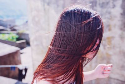 Rear view of young woman