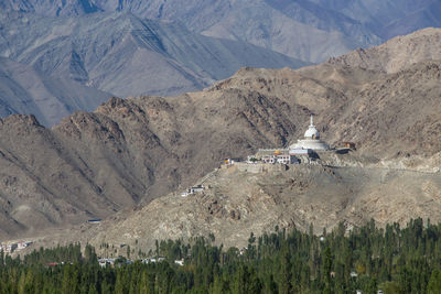 Scenic view of land and mountains