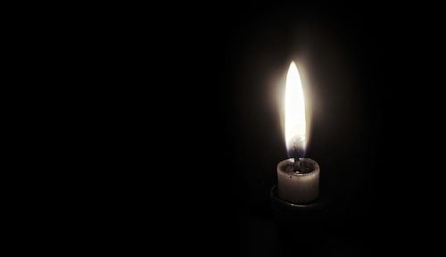 Close-up of illuminated candle