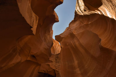 Low angle view of rock formation