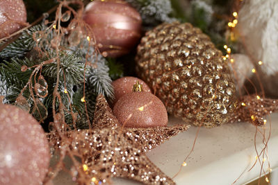 Close-up of christmas decorations