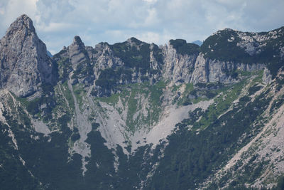 Panoramic view of mountains against sky