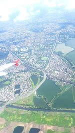 Aerial view of landscape against sky