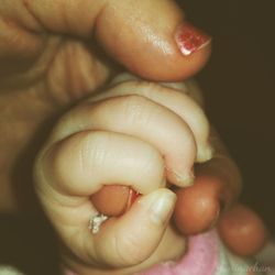 Close-up of baby hand